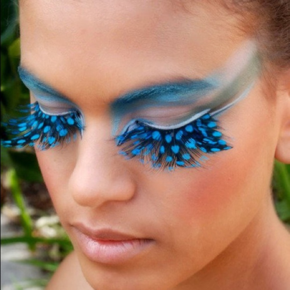 Blue feather eyelashes custome sexylashes